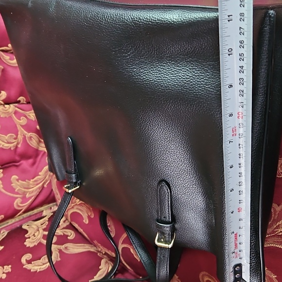Coach Mollie Black Leather Tote with Red Interior - Picture 8 of 16